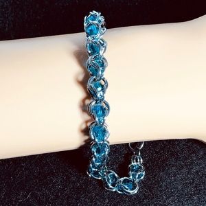 Artisan Captured Crystal Bracelet Light Sapphire